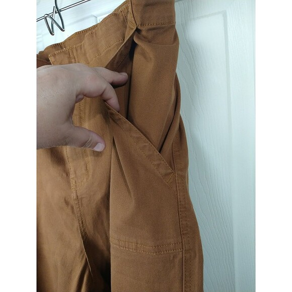 Ava & Viv Woman 30W Chino Flat Front Brown Casual Pants Travel Office Pocket - Picture 5 of 11
